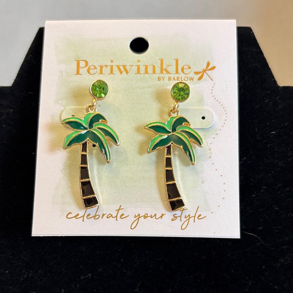 Periwinkle by Barlow Green Palm Tree Drop Earrings